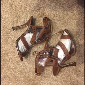 Leather transparent heels