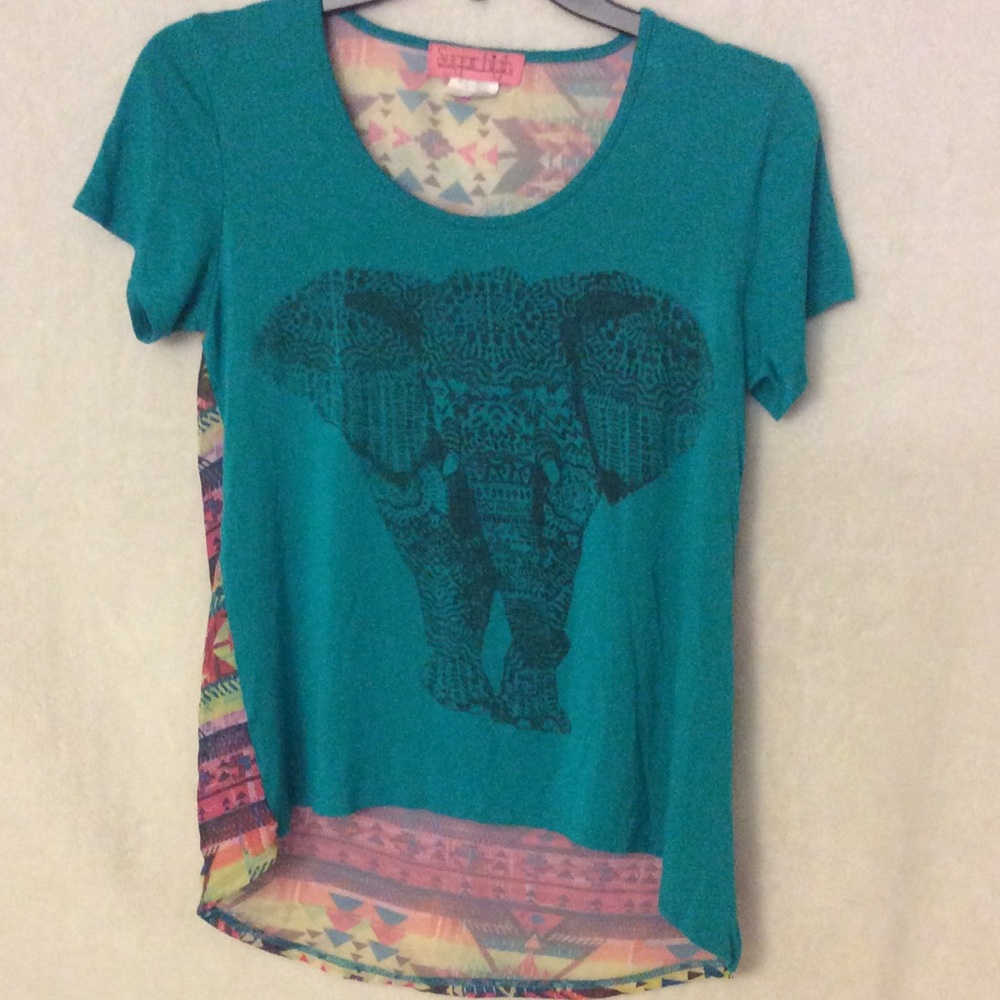 SugarHigh Elephant Blouse Festival Tee Small 🐘💕
