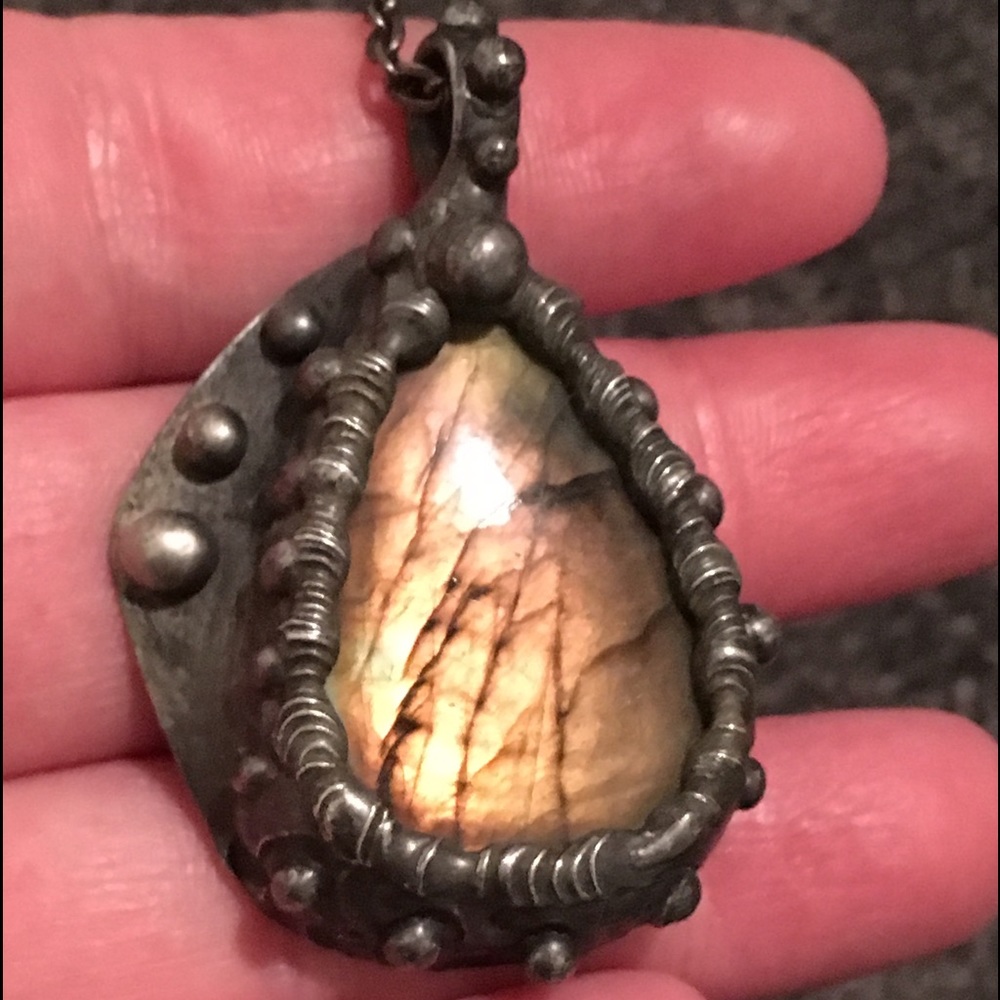 Yellow labradorite necklace