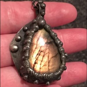 Yellow labradorite necklace
