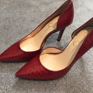 Red heels Jessica Simpson shoes. Size 8.5