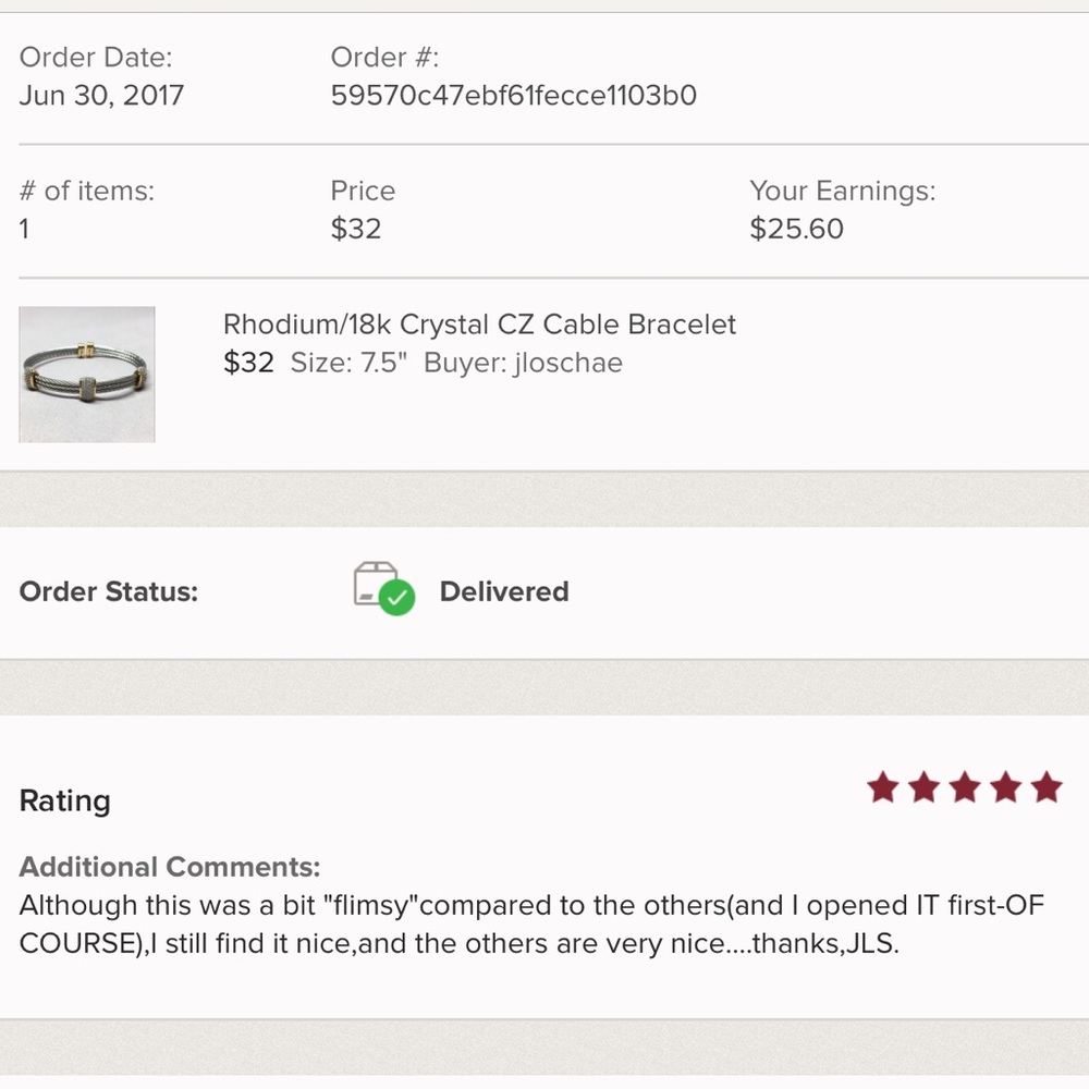 Two-Tone Crystal CZ Rhodium/18k Gold Plated - Picture 7 of 8