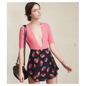 Reformation Luciana Deep V-Neck Bodysuit