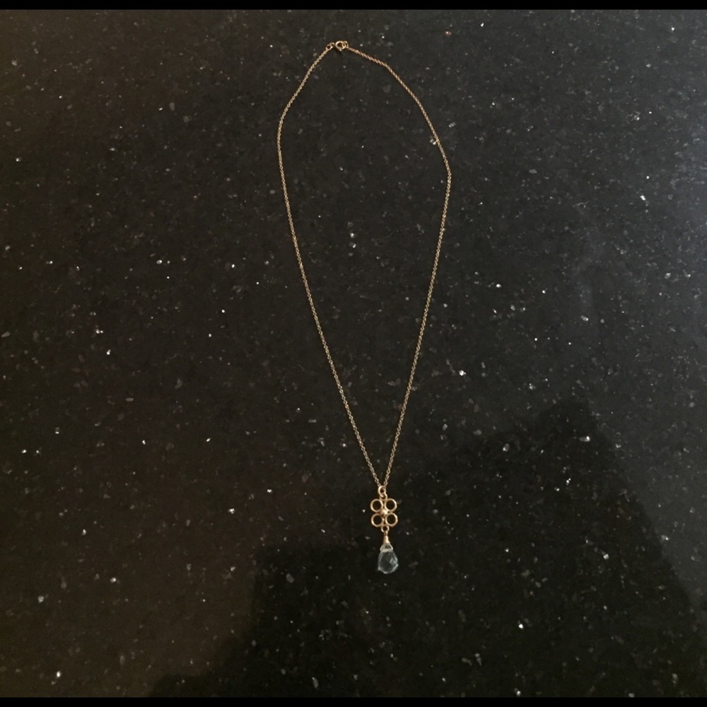 Aquamarine Gold dainty necklace