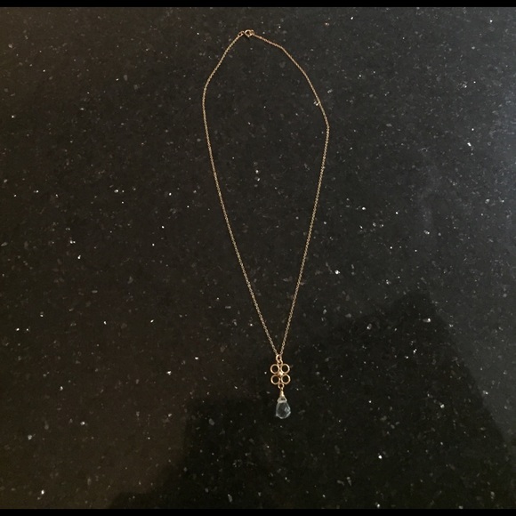 Aquamarine Gold dainty necklace - Picture 1 of 2