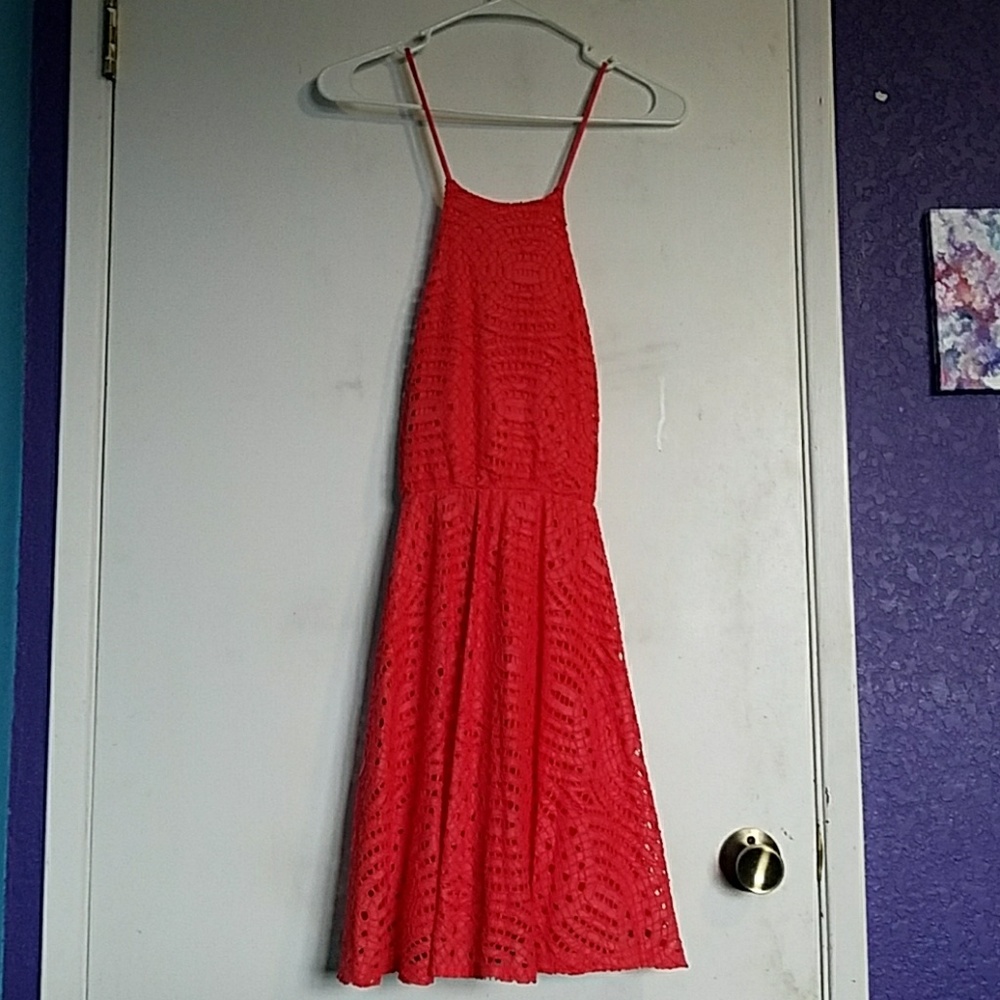 Coral swim suit cover up