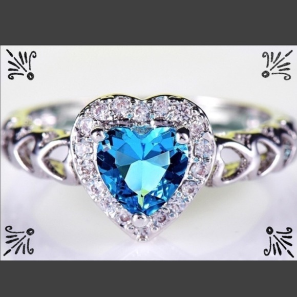 💧Heart Of The Sky 18K White Gold Plated Ring💧 - Picture 1 of 8