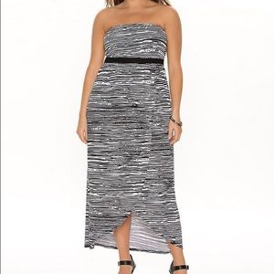 Lane Bryant BLACK AND WHITE TUBE MAXI DRESS