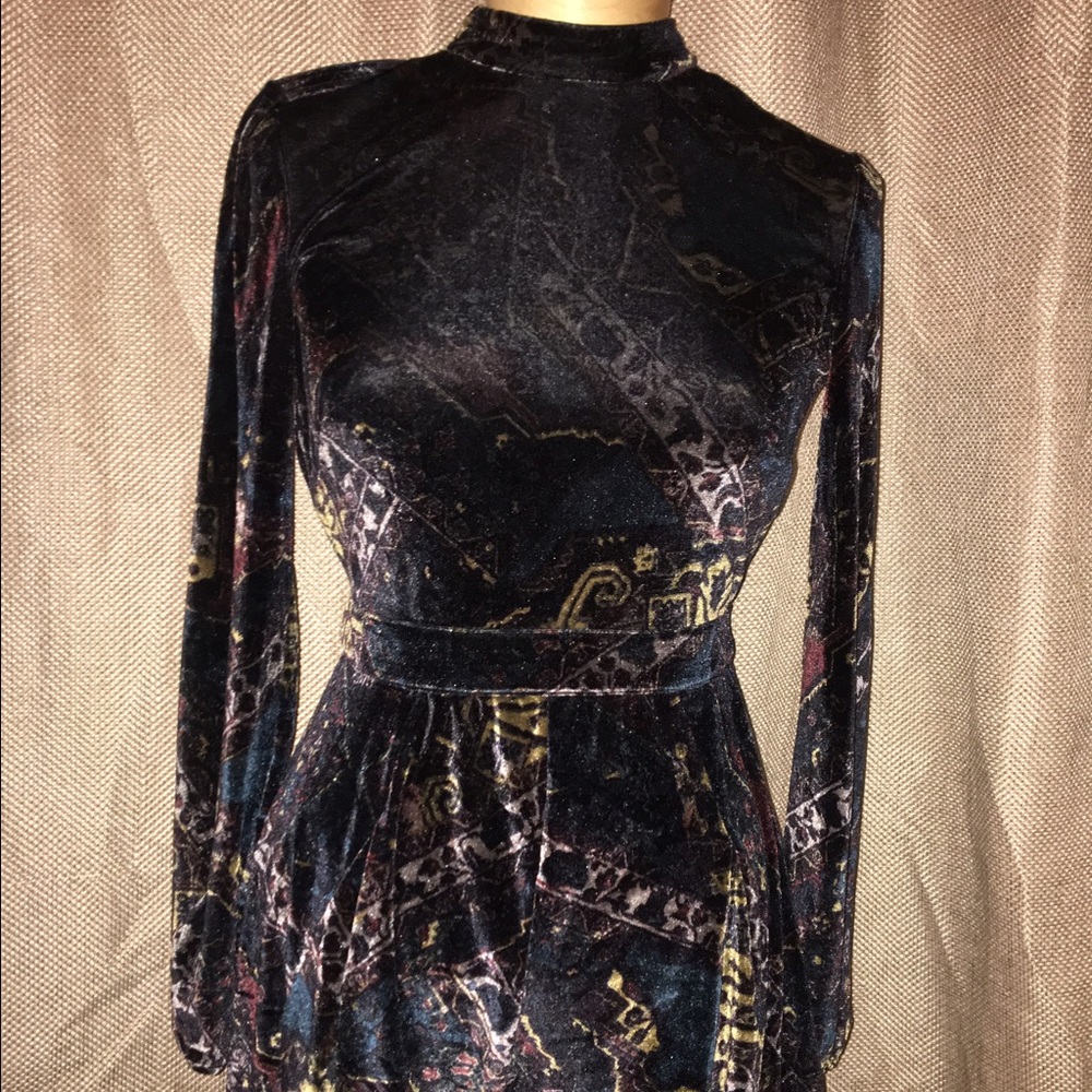 Free People Velvet Long Sleeve Romper