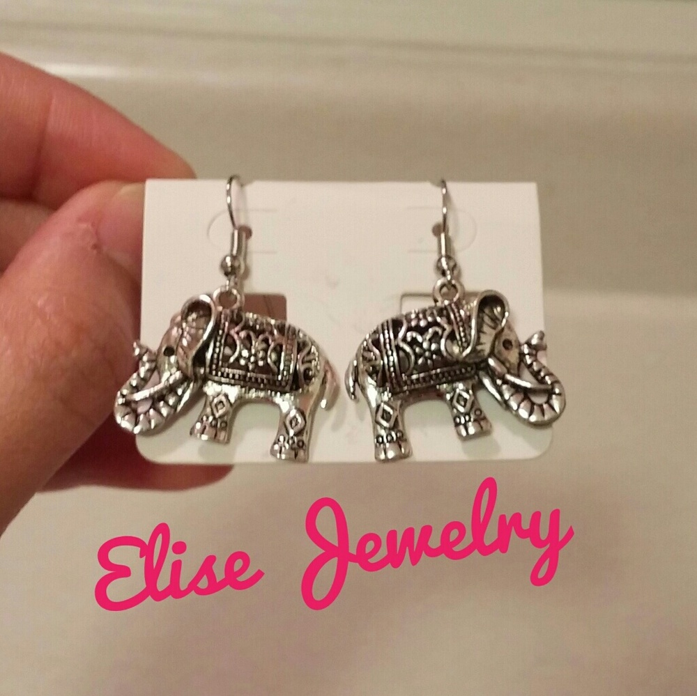 Elephant drop earrings