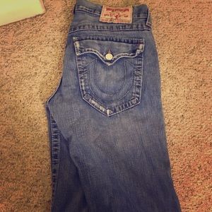 True Religion Ripped Jean Shorts