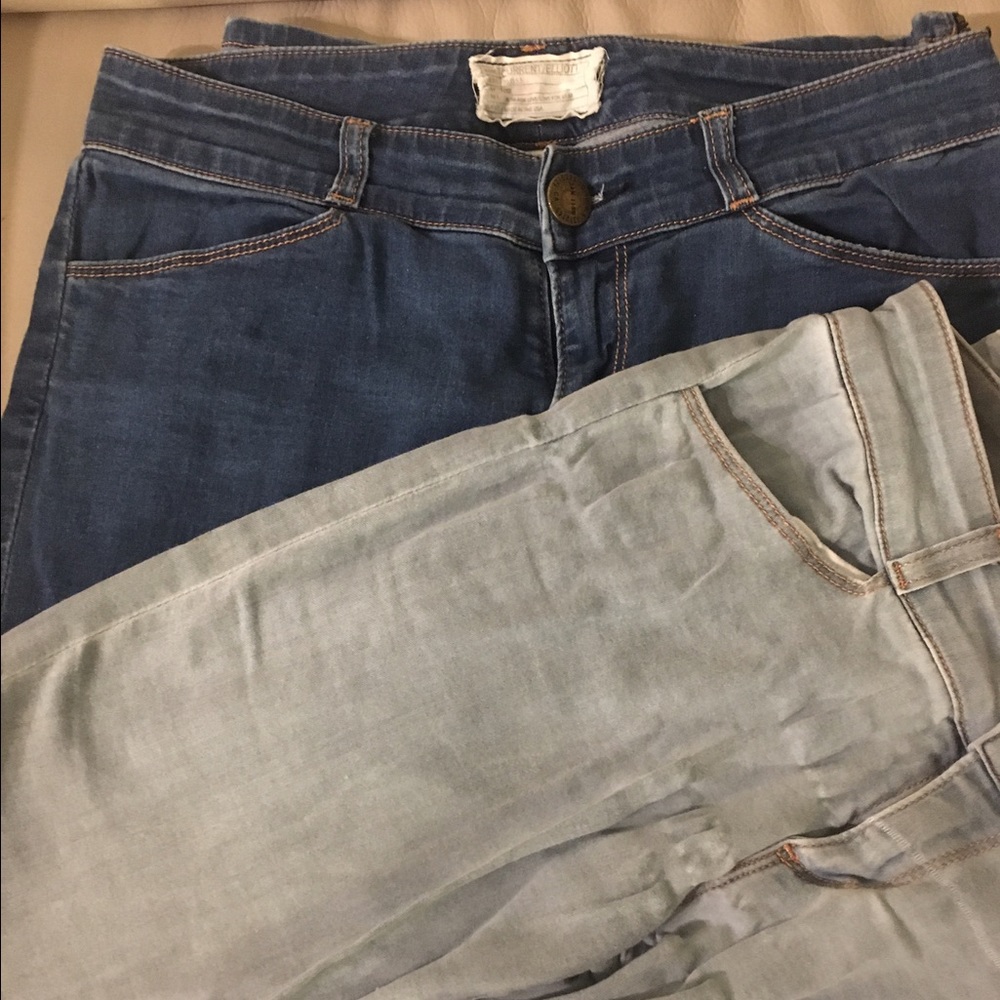 Current /Elliott denim leggings x2