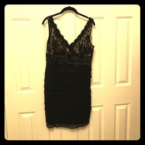 Gorgeous black ruffled lace cocktail dress