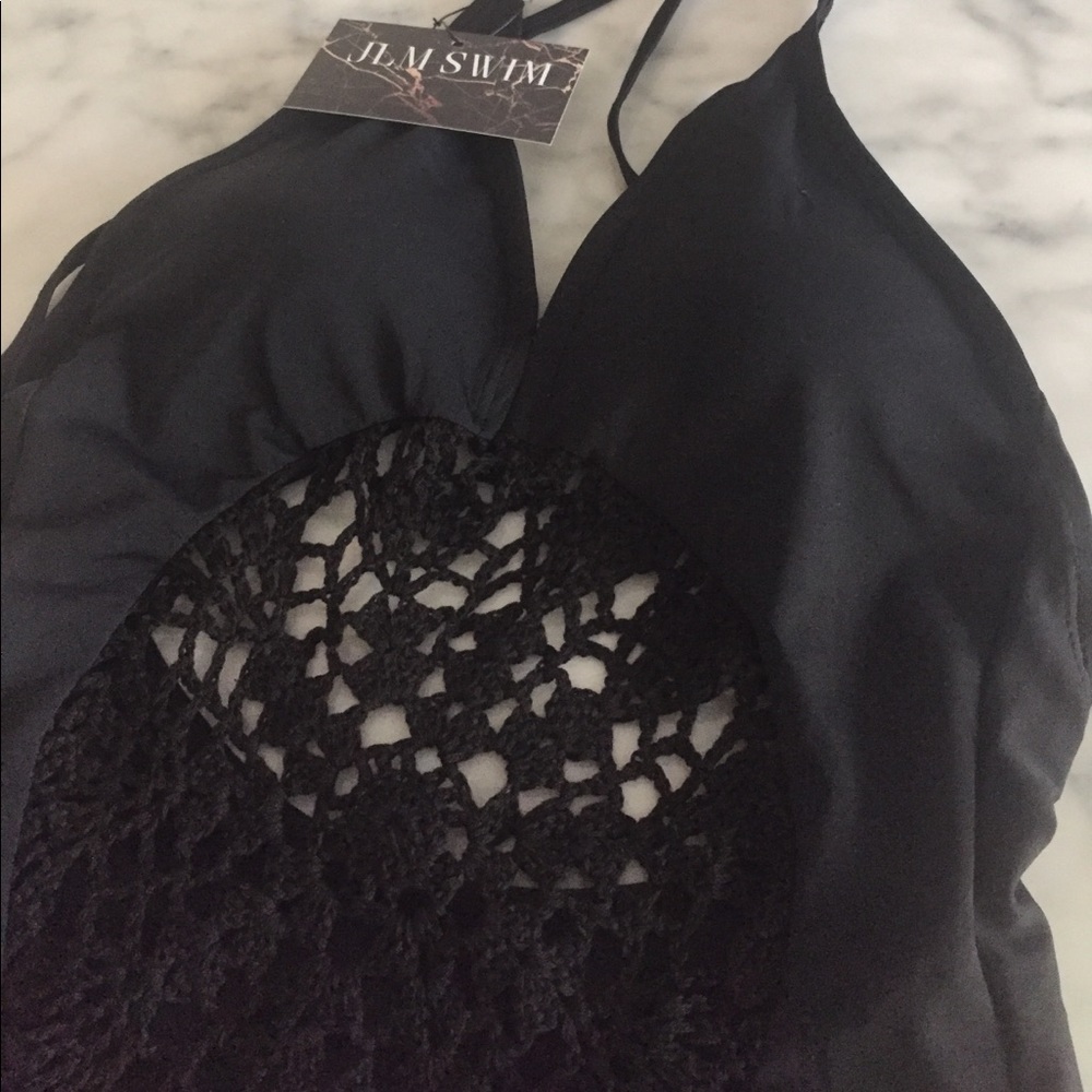 MEDIUM LEFT• Black Crochet One-Piece • - Picture 7 of 8