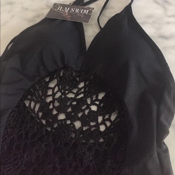 MEDIUM LEFT• Black Crochet One-Piece • - Picture 7 of 8