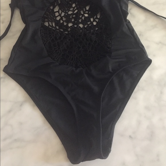 MEDIUM LEFT• Black Crochet One-Piece • - Picture 8 of 8