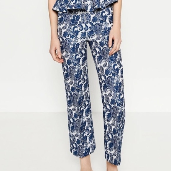 Zara Jacquard Trousers - Picture 1 of 5