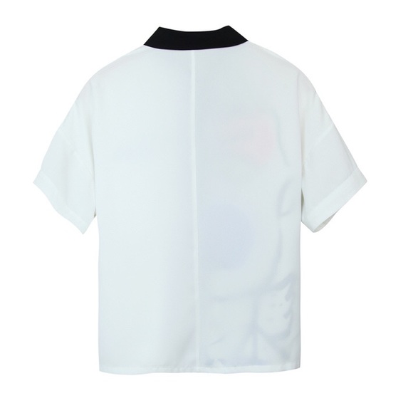 🆕 Short-Sleeved Portrait Stitching Chiffon Blouse - Picture 2 of 8