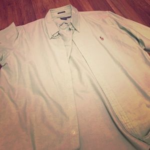 Green Polo Ralph Lauren Oxford Shirt Size 16