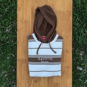 Supreme striped brown hoodie