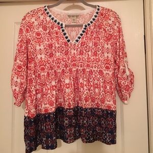 Printed knit top