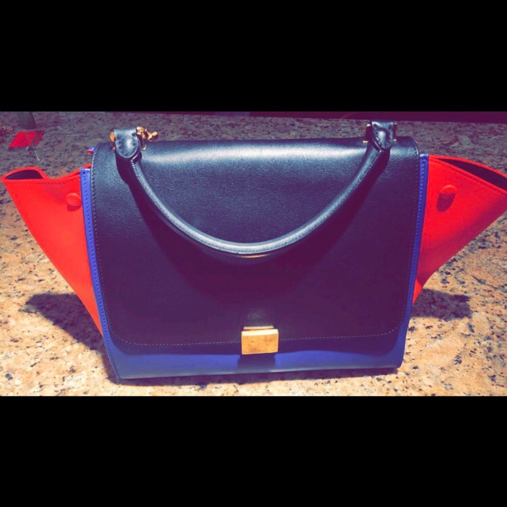 Celine Trapeze Colorblock red, blue and black