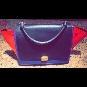 Celine Trapeze Colorblock red, blue and black