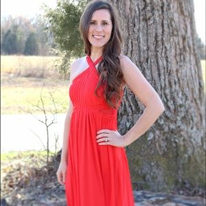 Coral maxi dress