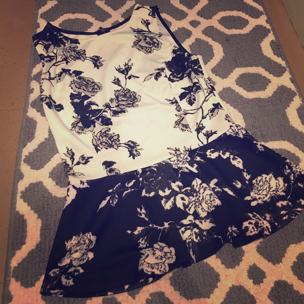 Black and white floral shirt