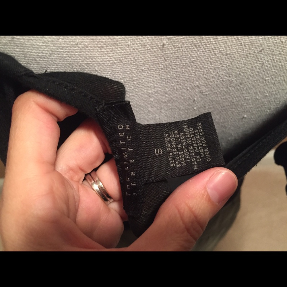 3/$25 Black stretch double V top from The Limited - Picture 5 of 5