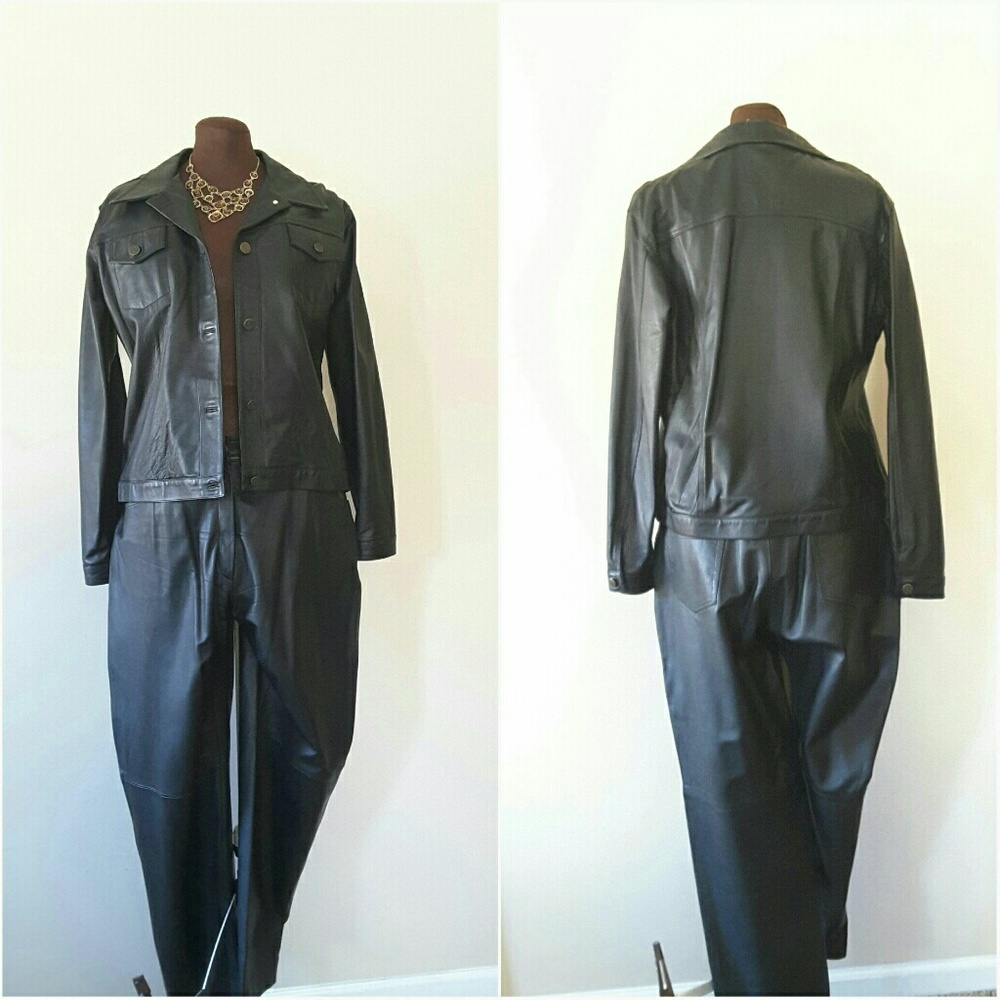 💕💞💕ELLEN ASHLEY, MARDINI LEATHER  pant suit😎😎