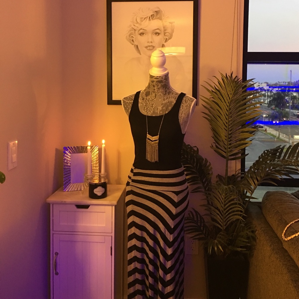 Striped maxi skirt