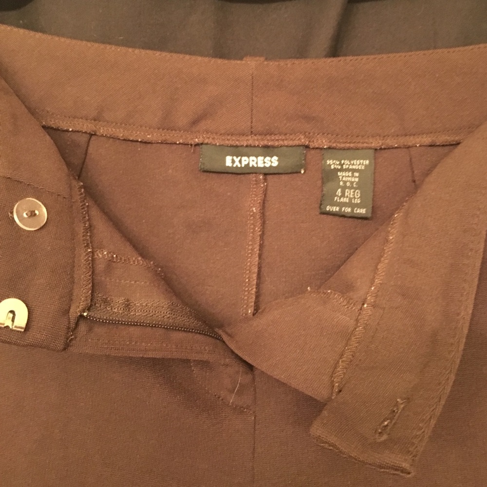 Express Polyester Work Pants; Size 4 Reg Flare Leg - image 3