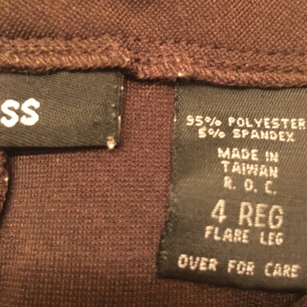 Express Polyester Work Pants; Size 4 Reg Flare Leg - image 4