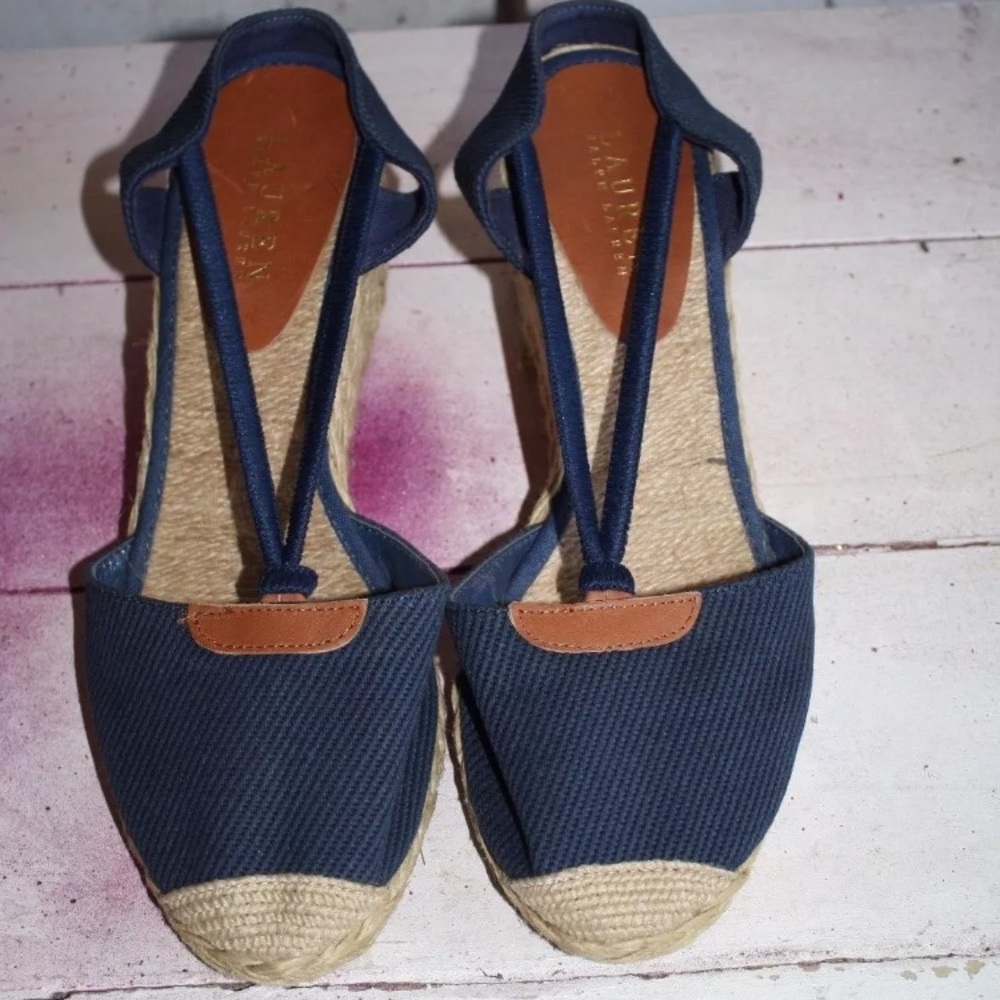 Ralph Lauren Cala Slingback Wedge Espadrille 10B