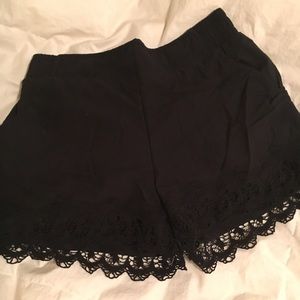 Black lace shorts