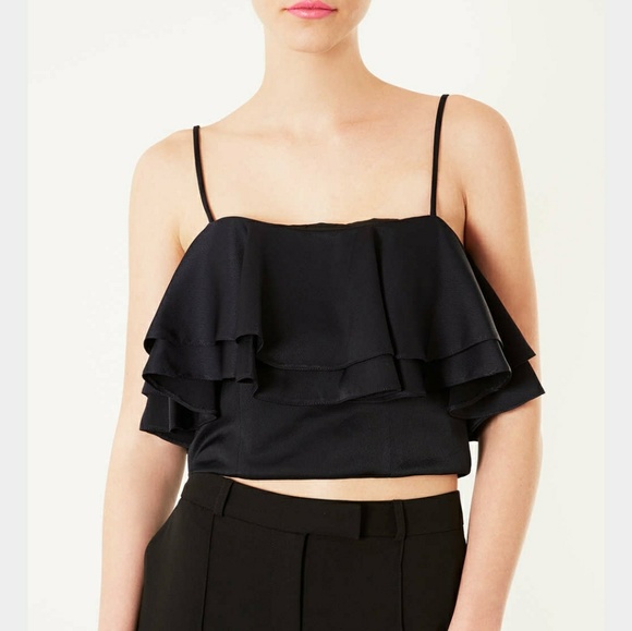 Topshop Tops - TOPSHOP Frill Crepe Bralet