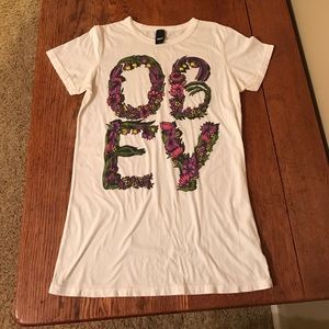 Obey Floral Graphic T-shirt - Size Large