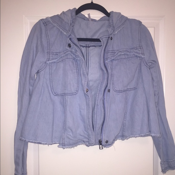 Free People Denim Crop Top - Picture 1 of 2