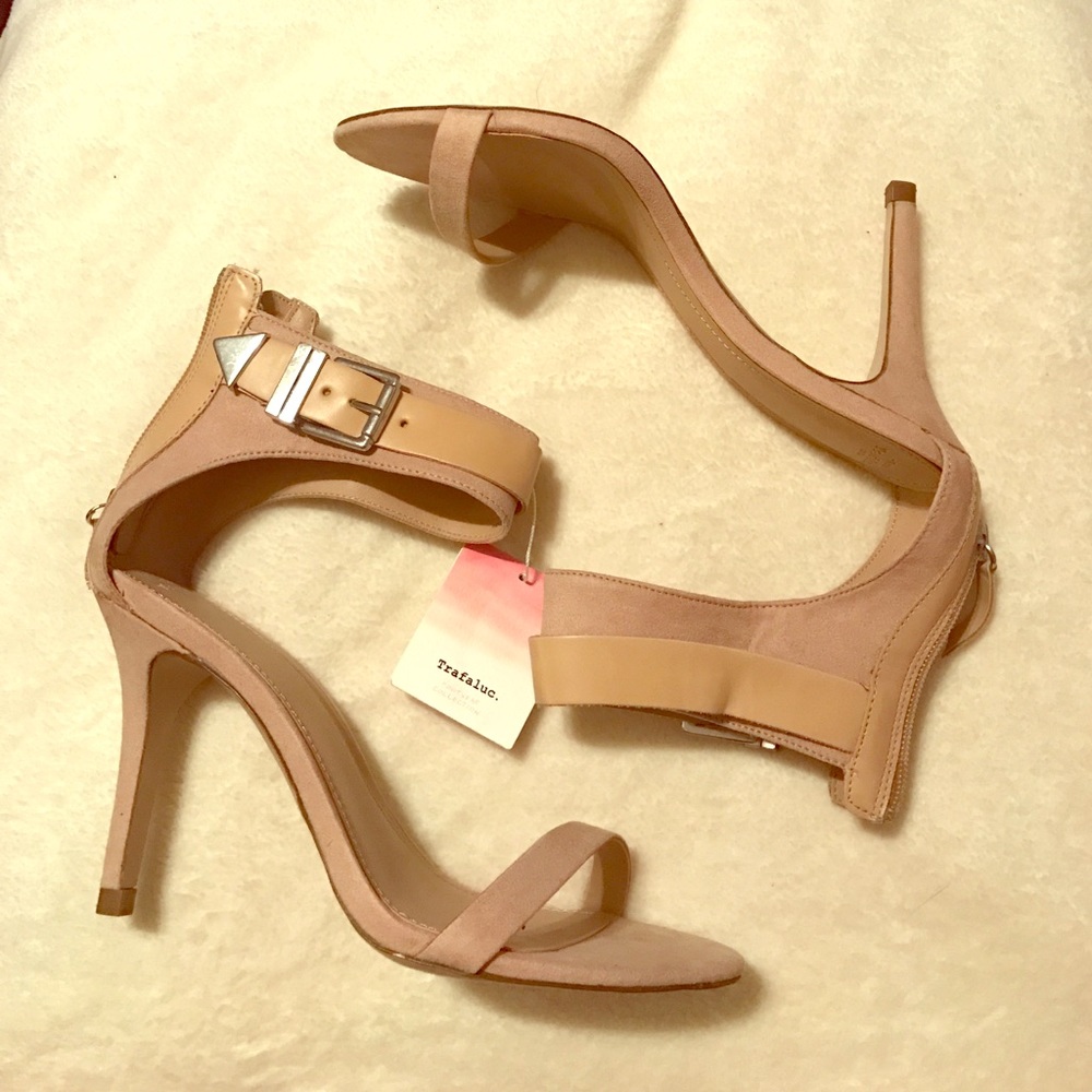 Nude Zara ankle strap sandal heels!