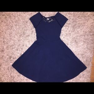 Hollister Navy Blue Dress with Lace  - XS