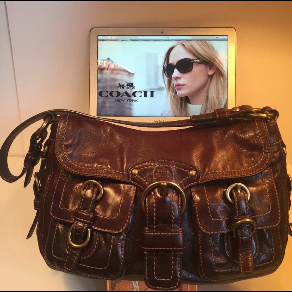 Coach legacy brown leather Garcia flap purse