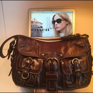 Coach legacy brown leather Garcia flap purse