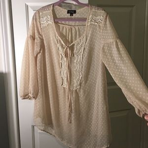 Sheer Nude Color Blouse