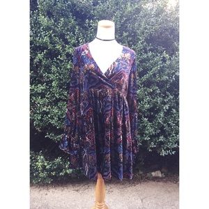 FREE PEOPLE burnout velvet mini dress
