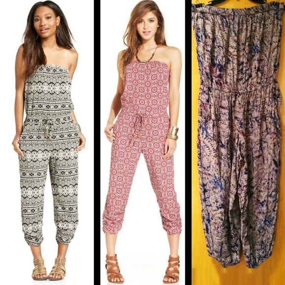 Angie Pants - Angie Strapless Cropped Leg Jumpsuit