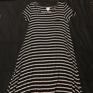 Black and white striped tshirt dress