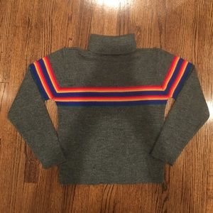 Vintage Grey Rainbow Turtleneck Sweater