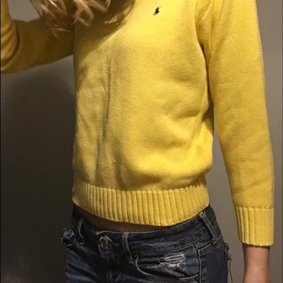 Yellow polo crew neck sweater - Picture 2 of 2