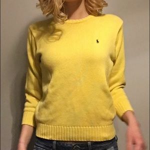 Yellow polo crew neck sweater